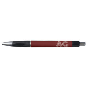 Modern Beige Monogram and Wine Pen