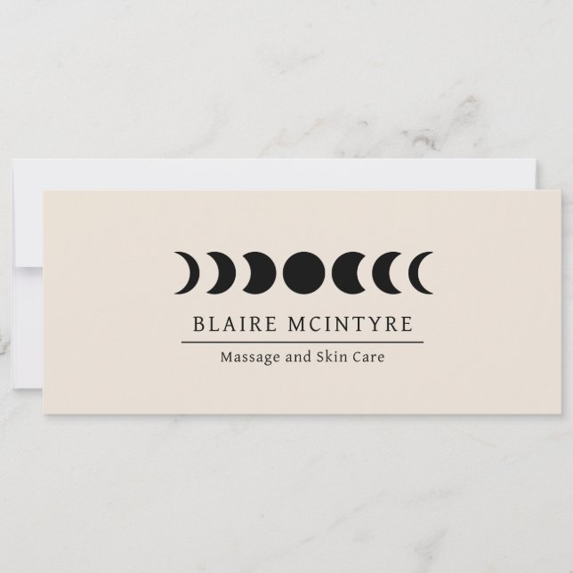 Modern Beige Moon Phases Elegant Gift Certificate (Front)