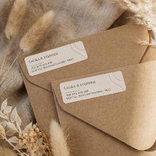 Modern Beige Neutral Couple Wedding Return Address
