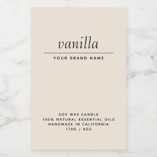 Modern beige packaging candle product food label