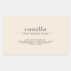 Modern beige packaging candle product sticker