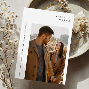 Modern Beige Photo Wedding Invitation