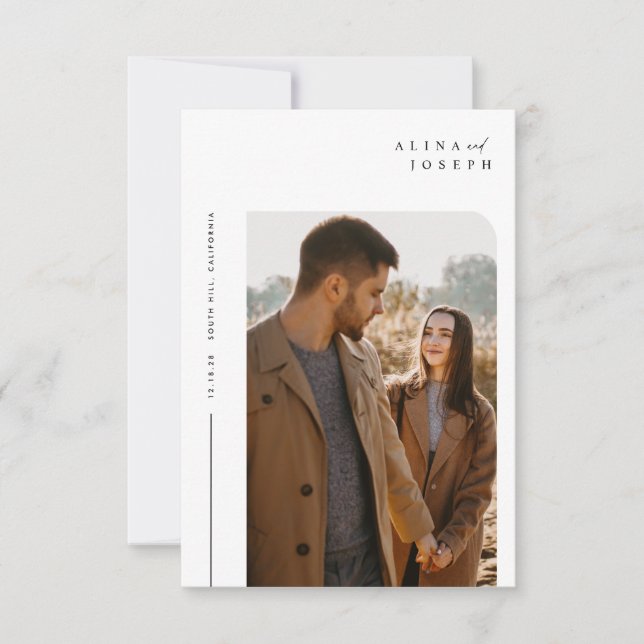 Modern Beige Photo Wedding Invitation (Front)