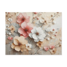 Modern Beige-Pink Flowers