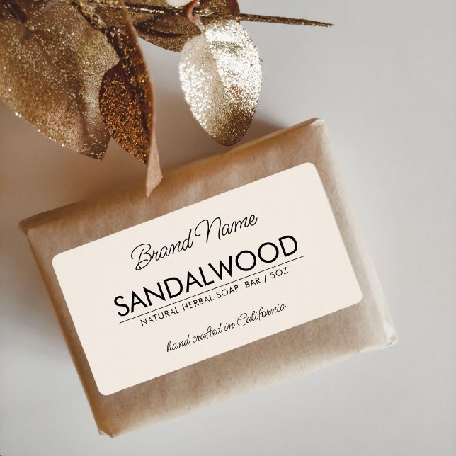 Modern beige simple cosmetics soap label (Creator Uploaded)