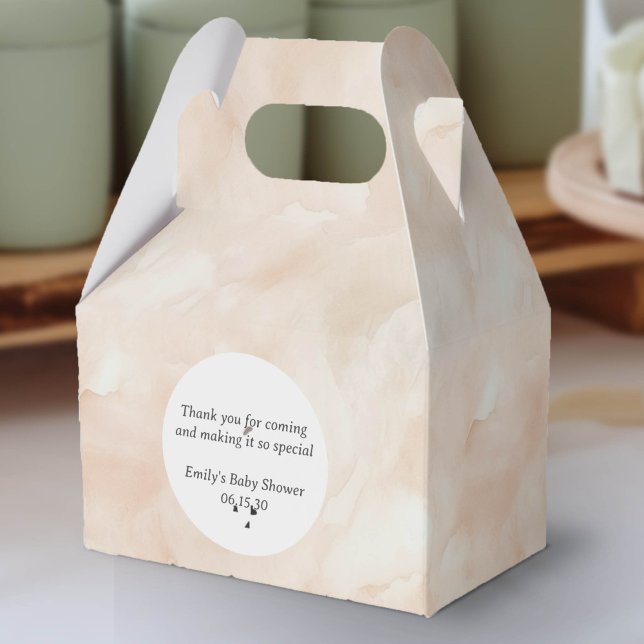 Modern Beige Simple Delicate Watercolor Pattern Favor Box (Beige watercolor Texture party favor box.)