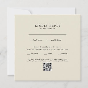 Modern Beige Square Wedding QR Code RSVP