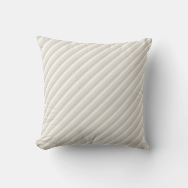Modern Beige Striped Chic Design Elegant Template Throw Pillow (Front)