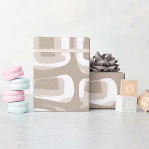 Modern Beige Taupe Soft Motion Abstract Pattern Wrapping Paper