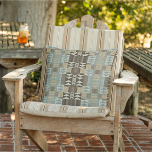 Modern Beige Teal Blue Green Taupe Brown Pattern Outdoor Pillow