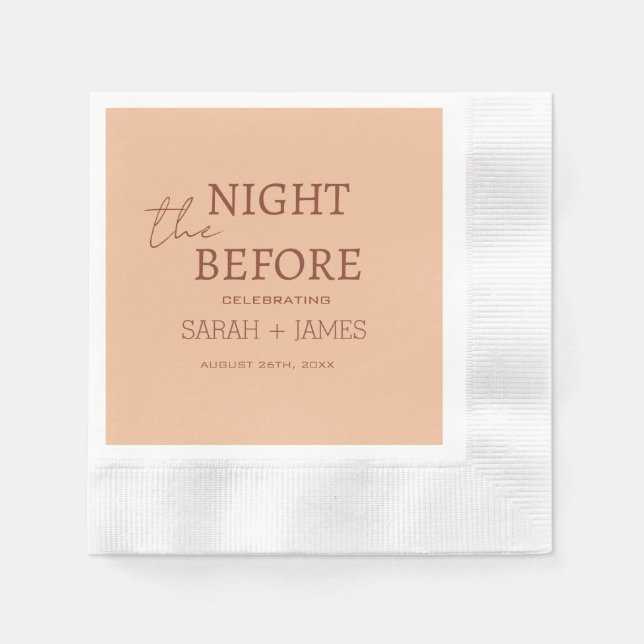 Modern Beige Terracotta Rehearsal Dinner Wedding Napkin (Front)
