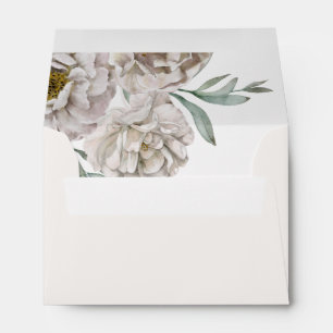 Modern Beige & Watercolor Floral Wedding RSVP Envelope