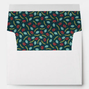 Modern Berries and Pine Pattern Pre-Addressed Envelope