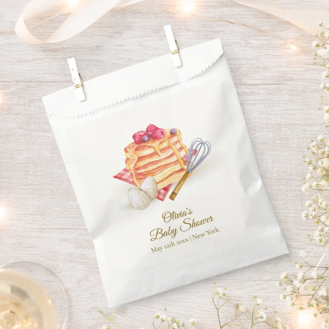 Modern Berry Pancake Egg Whisk Brunch Baby Shower  Favour Bag (Clipped)