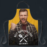Modern Best BROTHER Ever Cool Name Photo Men's Apron<br><div class="desc">Cool and funny personalized gift for the best brother ever in your life. Simply upload his photo and customize it with his name and birth year.</div>
