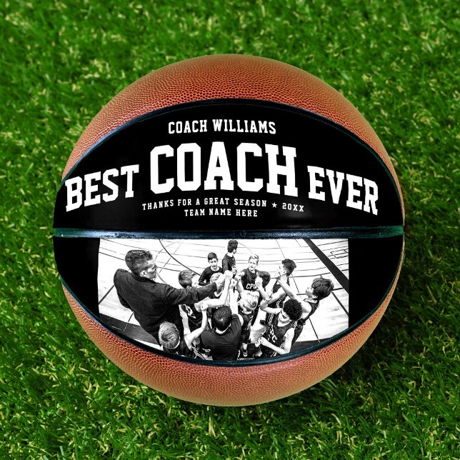 Modern BEST COACH EVER Cool Trendy Photo Basketball (Creator Uploaded)