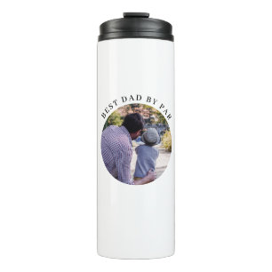 Modern Best Dad By Par Custom Family Photo Thermal Tumbler