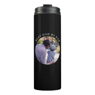 Modern Best Dad By Par Custom Family Photo  Thermal Tumbler