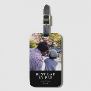 Modern Best Dad By Par Custom Photo Golf Gift Luggage Tag
