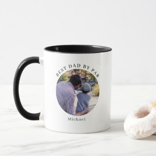 Modern Best Dad By Par Personalized Photo Coffee Mug