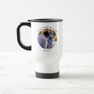 Modern Best Dad By Par Personalized Photo Travel Mug