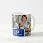 Modern Best Dad Ever 10 Photo Collage Blue Coffee Mug<br><div class="desc">Photo Collage Mug - A special gift for dad personalized with 10 favourite pictures of happy memories with kids.</div>