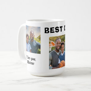 Modern Best Dad Ever 3 Photo Collage Father Coffee Mug