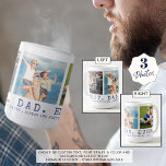 Modern BEST DAD EVER 3 Photos Navy Blue Custom Coffee Mug<br><div class="desc">Modern BEST DAD EVER 3 Photos Navy Blue Custom Coffee Mug. Create a personalized, custom coffee mug for a father featuring 3 pictures, your custom title and/or message in your choice of font styles and colours. The sample is shown with the title BEST. DAD. EVER. in navy blue typography on...</div>