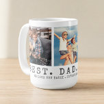 Modern BEST DAD EVER 3 Photos Personalized Coffee Mug<br><div class="desc">Modern BEST DAD EVER 3 Photos Personalized Coffee Mug. Create a personalized, custom coffee mug for a father featuring 3 pictures, your custom title and/or message in your choice of font styles and colours. The sample is shown with the title BEST. DAD. EVER. in charcoal grey classic typography with a...</div>