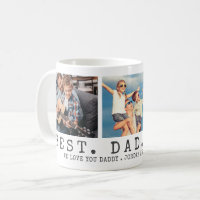 Modern BEST DAD EVER 3 Photos Personalized
