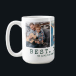 Modern BEST DAD EVER 3 Photos Personalized Green Coffee Mug<br><div class="desc">Modern BEST DAD EVER 3 Photos Personalized Green or Custom Colour Coffee Mug. Create a personalized, custom coffee mug for a father featuring 3 pictures, your custom title and/or message in your choice of font styles and colours. The sample is shown with the title BEST. DAD. EVER. in green classic...</div>