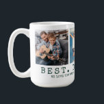 Modern BEST DAD EVER 3 Photos Personalized Green Coffee Mug<br><div class="desc">Modern BEST DAD EVER 3 Photos Personalized Green or Custom Colour Coffee Mug. Create a personalized, custom coffee mug for a father featuring 3 pictures, your custom title and/or message in your choice of font styles and colours. The sample is shown with the title BEST. DAD. EVER. in green classic...</div>