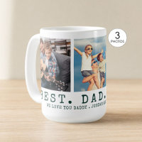 Modern BEST DAD EVER 3 Photos Personalized Green
