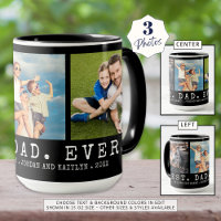 Modern BEST DAD EVER 3 Photos Personalized