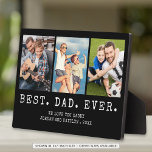 Modern BEST DAD EVER 3 Photos Personalized Plaque<br><div class="desc">Modern BEST DAD EVER 3 Photos Personalized Easel-Back Plaque. Create a personalized, custom photo collage photo display on this easel-back plaque for a father featuring 3 pictures, your custom title and/or message in your choice of font styles and colours and background colour. The sample is shown with the title BEST....</div>