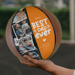 Modern Best Dad Ever 4 Photo Fathers Gift Basketball<br><div class="desc">Say it with a slam dunk this Father's Day! Give Dad a 'Best Dad Ever' Keepsake Photo Basketball. Personalize it with 4 of your favourite shots and let him relive those special memories every time he looks at it. You can even customize further by choosing his favourite colour for the...</div>