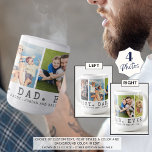 Modern BEST DAD EVER 4 Photos Personalized Coffee Mug<br><div class="desc">Modern BEST DAD EVER 4 Photos Personalized Coffee Mug. Create a personalized, custom coffee mug for a father featuring 4 pictures, your custom title and/or message in your choice of font styles and colours. The sample is shown with the title BEST. DAD. EVER. in charcoal grey classic typography. Makes an...</div>