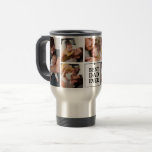 Modern Best Dad Ever 7-Photo Collage Travel Mug<br><div class="desc">This custom photo collage travel mug is a heartfelt way to showcase cherished memories, featuring a seven-photo layout that captures special moments between dad and family. The "Best Dad Ever" message, displayed in bold typography, adds a personal and loving touch to the design. With its sleek stainless steel appearance, this...</div>