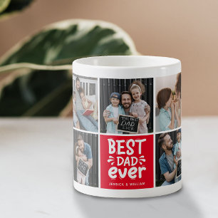 Modern 'Best Dad Ever' 9 Photo Keepsake Coffee Mug
