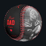 Modern Best Dad Ever Black Red Custom Name Baseball<br><div class="desc">Modern Best Dad Ever Father's Day from Son Photos Black Red Custom Name Baseball . The ultimate Father's Day gift that blends sentimental and humourous elements is the "Best Dad Ever 3 Photo Collage Baseball." This product features a stunning black and white 3-photo collage (your photos will auto get a...</div>