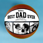 Modern BEST DAD EVER Cool Trendy Photo Collage<br><div class="desc">Perfect for the coolest dad you love: A BEST DAD EVER customized basketball with 3 favourite photos in trendy black and white, his name, and a sweet message from you as well as names and year. Great Father's Day gift or a awesome surprise for his birthday, surely a keepsake he'll...</div>