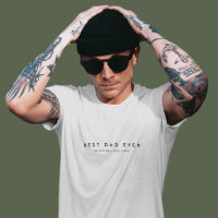 Modern Best Dad Ever Custom Name White