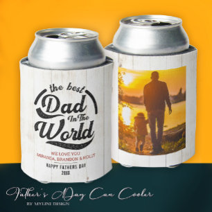 Modern Best Dad Ever Father`s Day Photo Can Cooler