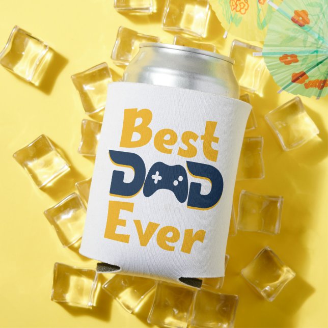 Modern Best Dad Ever Gamer Dad Photo  Can Cooler (In Situ Summer)