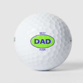 Modern Best Dad Ever Green Happy Fathers Day Golf Balls