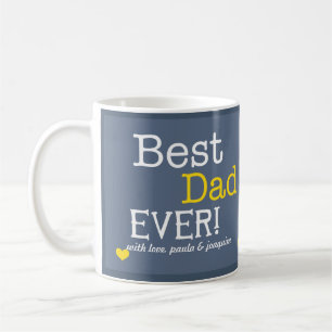 Modern Best Dad Ever Personalized Photo Coffee Mug