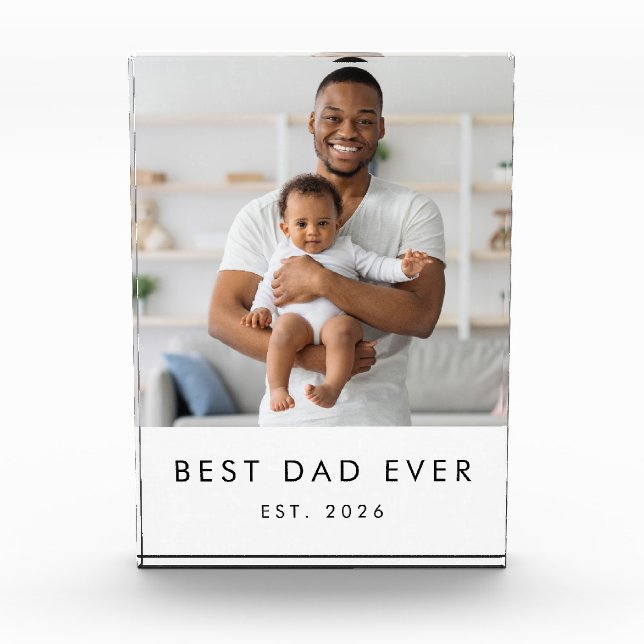 Modern Best Dad Ever Photo Block (Front)