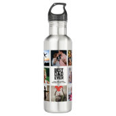 Modern BEST DAD EVER Photo Collage Cool 710 Ml Water Bottle (Front)