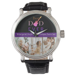 Modern Best Dad Ever Photo Collage Fathers Day Watch