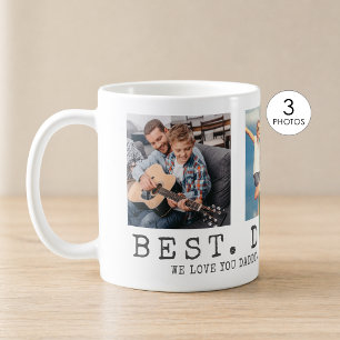 Modern BEST DAD EVER Photo Personalized Coffee Mug
